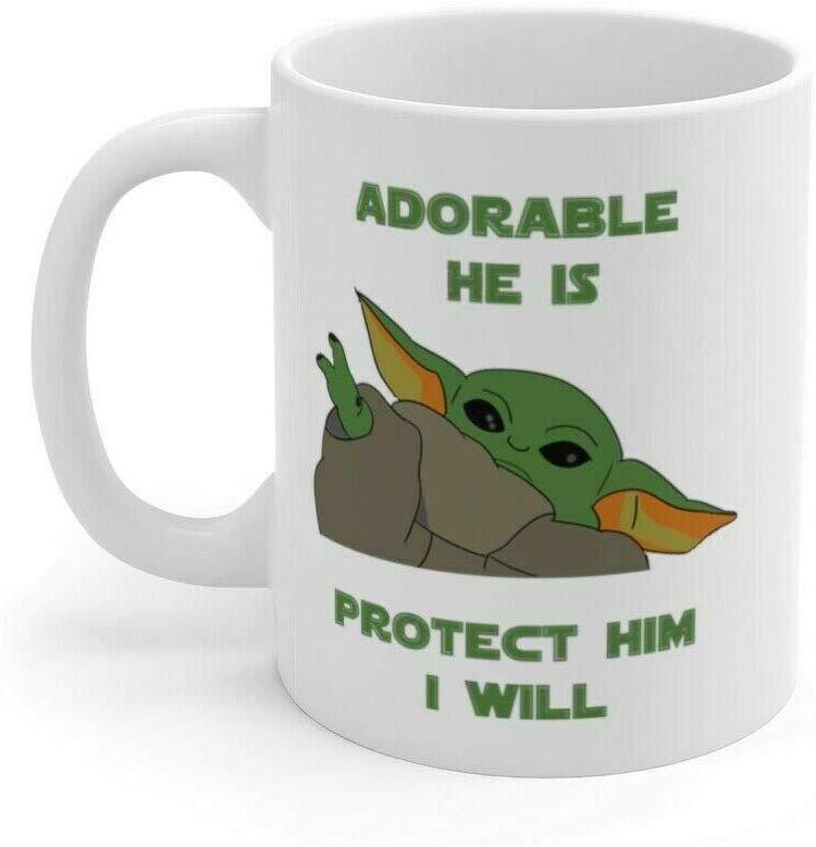 Baby Yoda The Mandalorian Ceramic White Coffee Mug Water Cup