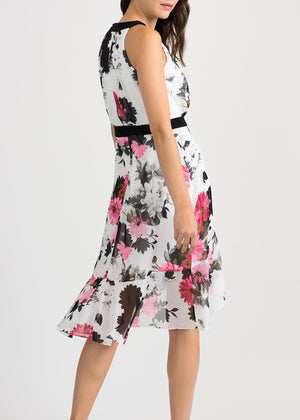 KEY HOLE FLOWER DRESS - JOSEPH RIBKOFF